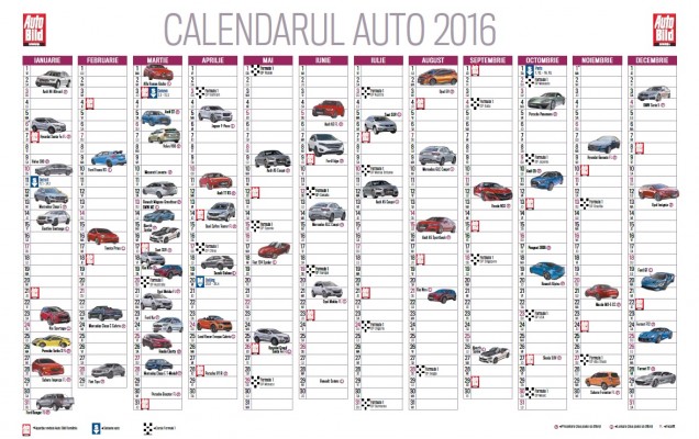 calendarul noutatilor auto