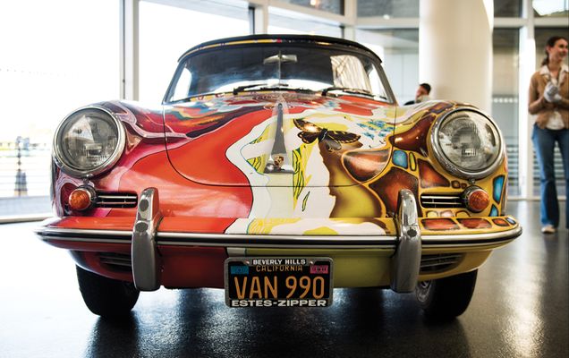  Her friends all drove Porsches... and so did she. Music fans are being offered the chance to own a slice of pop history after a psychedelic Porsche car that belonged to tragic sixties star Janis Joplin emerged for sale for almost £400,000. Joplin - who famously sung about wanting a Mercedes Benz - bought the convertible Porsche 365C at the height of her fame in 1968 then got her band's roadie to give it a multi-coloured paint job befitting of the swinging sixties. Her family are now selling the iconic motor, and experts say it could make $600,000 - just under £400,000 - when it goes under the hammer at RM Sotheby's in New York. ***EXCLUSIVE***