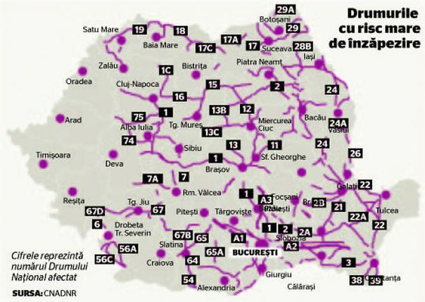 drumurile nationale inzapezite