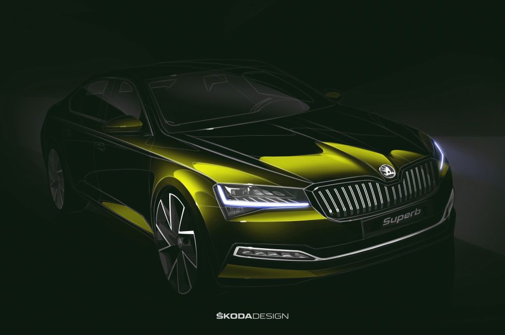 Prima fotografie oficială cu Skoda Superb facelift