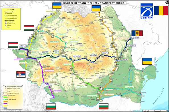 România a stabilit cinci culoare rutiere de tranzit pentru transportul de marfă. Iată harta